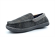 Zedzzz Mens Neville Moccasin Style Slippers With Tweed Textile Upper And Terry Lining Grey
