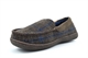 Zedzzz Mens Neville Moccasin Style Slippers With Tweed Textile Upper And Terry Lining Brown