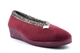 Sleepers Womens Dawn Wedge Slip On Slippers With Knitted Lining And Rubber Sole Burgundy/Ocelot