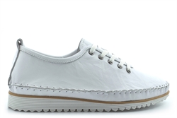 Mod Comfys Womens Softie Leather Casual Shoes With Leather Comfort Insole And Rubber Sole White