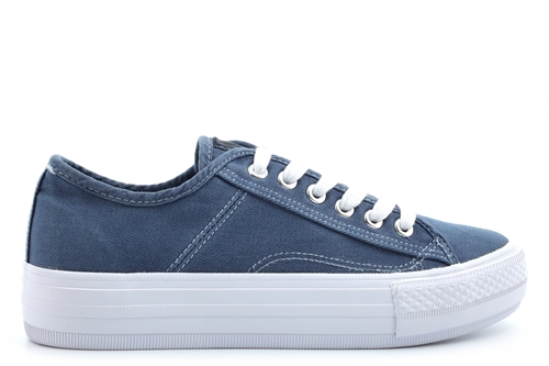Dek Womens Canvas Shoes/Canvas Pumps With High Density Double Insole Denim Blue