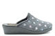 Sleepers Josephine Womens Wedge Slip On Mule Slippers With Wedge Heel And Rubber Sole Grey Floral