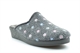 Sleepers Josephine Womens Wedge Slip On Mule Slippers With Wedge Heel And Rubber Sole Grey Floral
