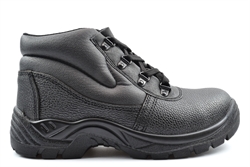 Grafters Mens/Womens Leather Padded Ankle Safety Boots Black (S1 FO SR)