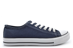 Dek Boys/Girls Low Top Canvas Shoes/Trainers/Pumps With Rubber Sole Navy/White