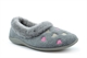 Sleepers Womens Daisy Memory Foam Slippers With Faux Fur Full Collar And Hearts Detail Grey