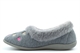 Sleepers Womens Daisy Memory Foam Slippers With Faux Fur Full Collar And Hearts Detail Grey