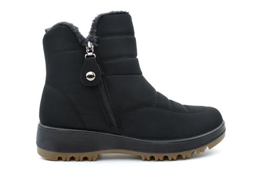 Boulevard Womens Thermal Snow Wide Fit Boots With Faux Fur Lining Black (E Fitting)