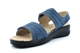 Boulevard Womens Twin Touch Fastening Lightweight Wedge Sandals With Padded Insole Navy Blue