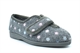 Sleepers Womens Matilda V Cut Touch Fastening Wide Fit Slippers Grey (EE Fitting)