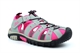 PDQ Womens Lightweight Sports Closed Toe Sandals With Toggle And Touch Fastening Grey/Fuchsia