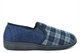 Jo & Joe Mens George Slip On Check Carpet Slippers Navy Blue