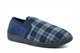 Jo & Joe Mens George Slip On Check Carpet Slippers Navy Blue