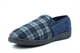 Jo & Joe Mens George Slip On Check Carpet Slippers Navy Blue