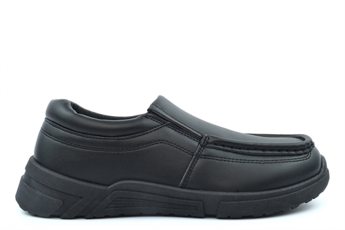 Wild Tribe Boys Ludo Slip On School Shoes/Boat Shoes With Padded Collar Black