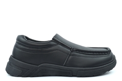 Wild Tribe Boys Ludo Slip On School Shoes/Boat Shoes With Padded Collar Black
