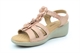 Dr Lightfoot Womens Lightweight Wedge Sandals With Flower Detail Rose Gold