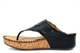 Cipriata Womens Corina Touch Fastening Toe Post Wedge Sandals With Deluxe Padded Insole Black