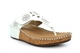 Cipriata Womens Corina Touch Fastening Toe Post Wedge Sandals With Deluxe Padded Insole White