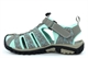 PDQ Womens Lightweight Closed Toe Sports Sandals With Toggle And Touch Fastening Grey/Mint