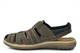 Roamers Mens Lightweight Touch Fastening Closed Toe Leather Sandals With Real Suede Insole Brown