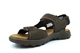 Roamers Mens Triple Touch Fastening Lightweight Sports Leather Sandals With Real Suede Insole Brown
