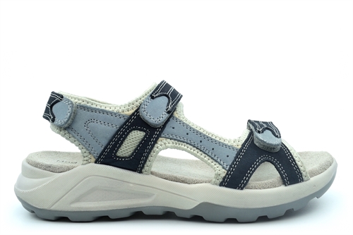 Mod Comfys Womens Touch Fastening Leather Nubuck Sports Sandals Blue/Navy