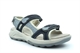 Mod Comfys Womens Touch Fastening Leather Nubuck Sports Sandals Blue/Navy