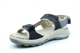 Mod Comfys Womens Touch Fastening Leather Nubuck Sports Sandals Blue/Navy