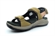 Mod Comfys Womens Touch Fastening Leather Nubuck Sports Sandals Taupe/Pink