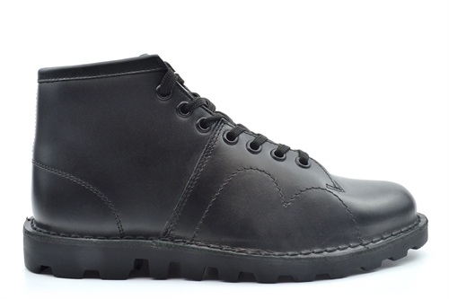 Grafters Mens/Womens Leather Classic Monkey Boots With Thermo Rubber Sole Black