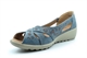 Boulevard Womens Crossover Peep Toe Wide Fit Casual Shoes Blue (E Fitting)