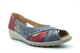 Boulevard Womens Crossover Peep Toe Wide Fit Casual Shoes Blue/Red (E Fitting)
