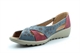 Boulevard Womens Crossover Peep Toe Wide Fit Casual Shoes Blue/Red (E Fitting)