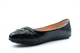 Womens Jenna Slip On Ballerina Casual Shoes Girls School Shoes Black Patent