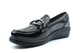 Boulevard Womens Saddle Trim Extra Wide Fit Shoes With Wedge Heel Black Patent (EEE Width)