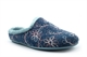 Sleepers Womens Eloise Mule Slippers With Rubber Sole Blue