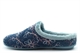Sleepers Womens Eloise Mule Slippers With Rubber Sole Blue