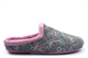 Sleepers Womens Eloise Mule Slippers With Rubber Sole Grey/Pink