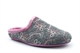 Sleepers Womens Eloise Mule Slippers With Rubber Sole Grey/Pink